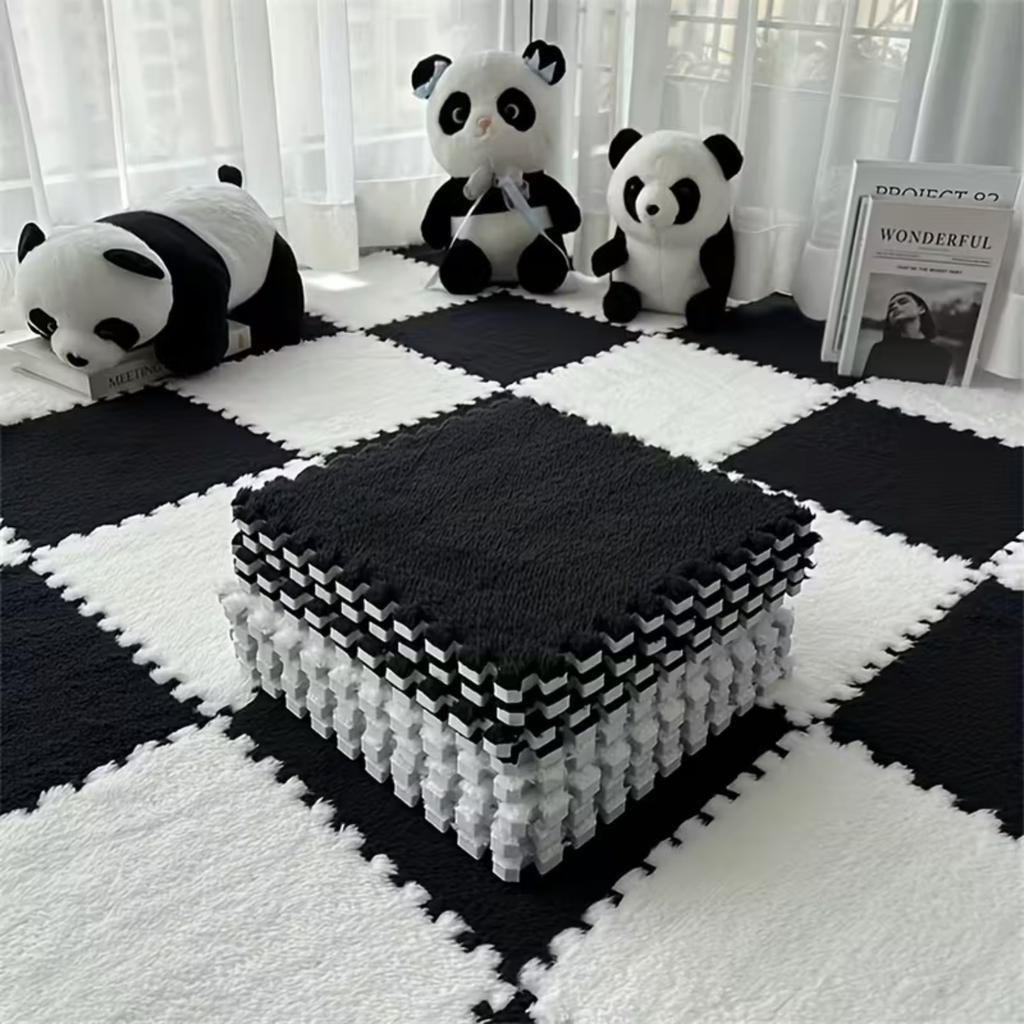 4-20 Piece Plush Baby Interlocking Floor Mats Thickened Warm Non-slip Suitable for Bedrooms Living Rooms and Kitchens
