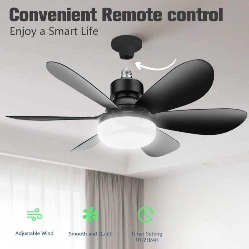 40W Ceiling Fan Light E27 with Remote LED Dimming Function Suitable for Living Room Study and Home Use 85-265V