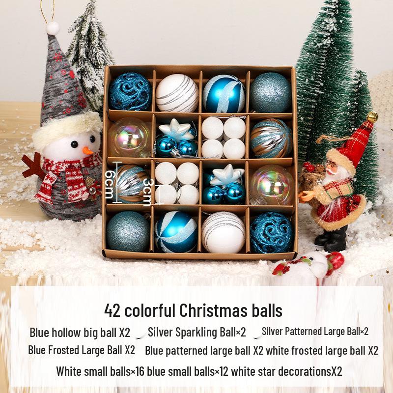 44-teiliges Weihnachtsbaum-Hängekugel-Set - 6cm Farbige Dekorationen