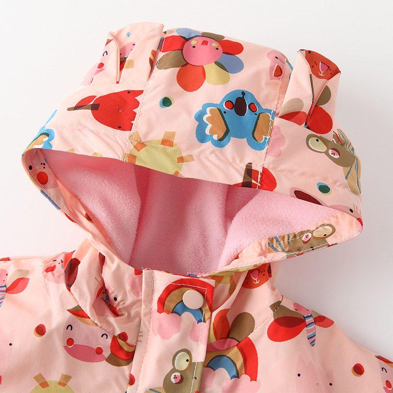 Girls' Windproof Jacket, Autumn and Winter Children's Clothing, Baby Girl's Jacket, Hoodie, Top, Children's Long-Sleeved Zipper Shirt