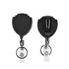 1Pc Retractable Easy-To-Pull Buckle Badge Reel Carabiner Key Chain Anti-Theft Anti-Lost Key Chain With Steel Cord