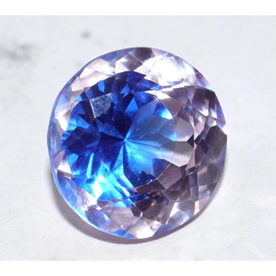 Fabulous Natural Shine Bi-Color Pitambari Sapphire 12-13 Ct Round Cut Gemstone