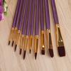 10pcs/set Purple DIY Art Supplies Watercolor Pen Nylon Hair Paintbrush Oil Painting Brush