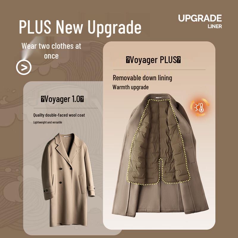 VICUTU Navigator Men's Double-Sided Wool Mid-Length Overcoat