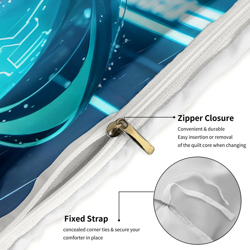 Hatsune Miku Cyberpunk Neon City Duvet Cover Set Anime Bedding With Pillowcases Gaming Room Teen Bedroom Decor Gift For Fans
