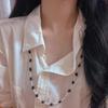 Vintage Natural Black Agate Artificial Australian White Pearl Sweater Chain Necklace Collarbone Chain