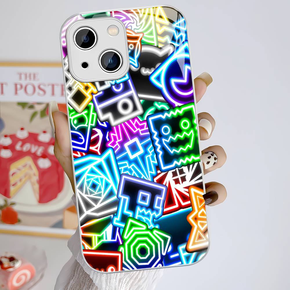 Game Geometry Dash For IPhone 14 13 12 Mini 11 Pro XS Max X XR 14 Plus Tempered Glass Cover