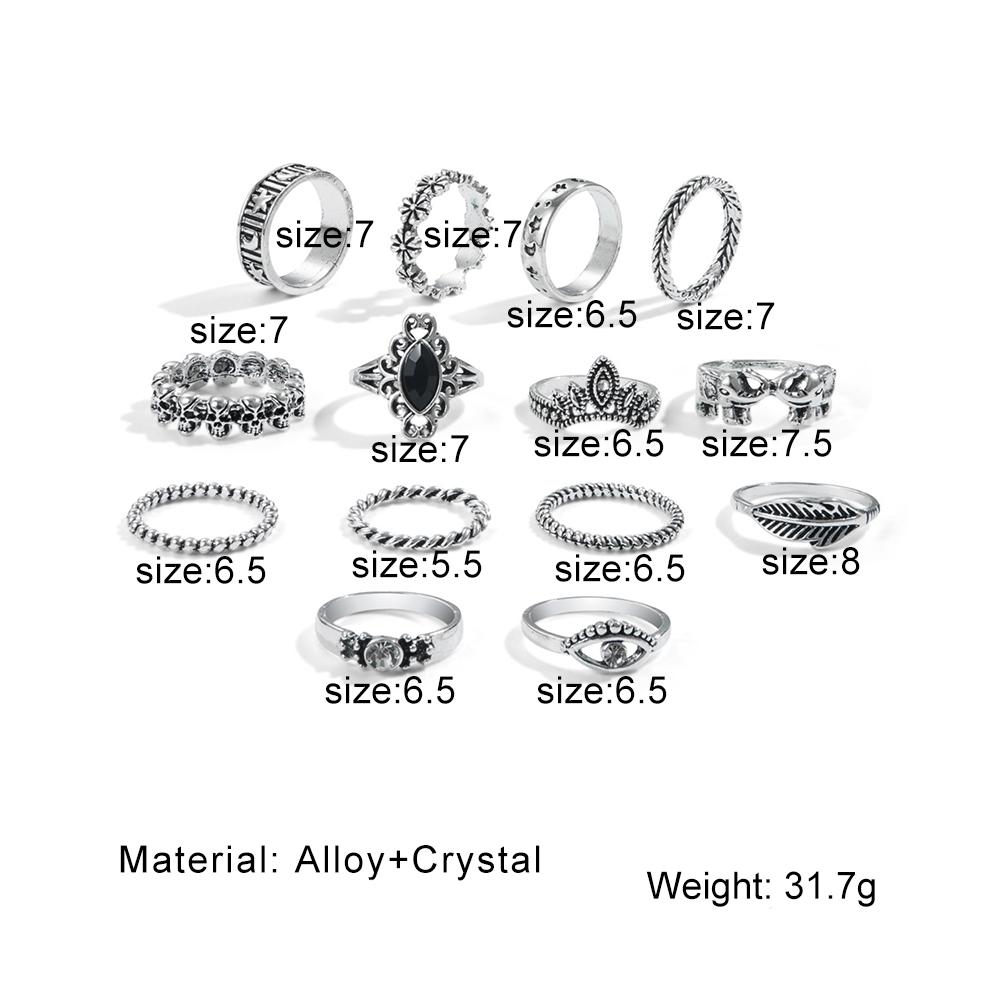 2023 14 Rings / Set Bohemian Jewelry Gift Ring Set Elegant Wedding Party Women's Ring