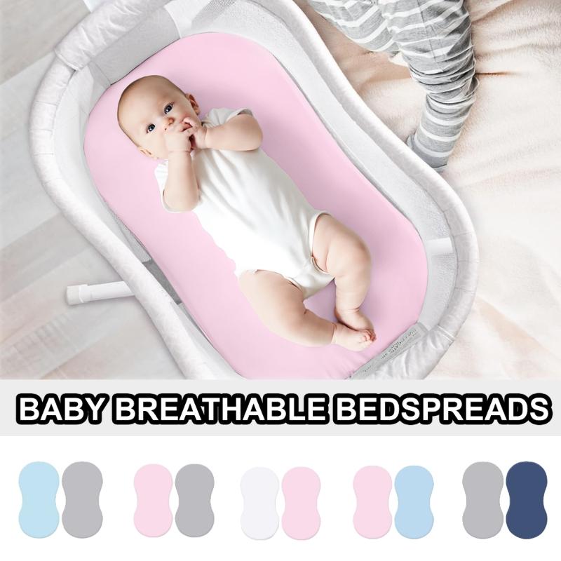 Sada 2 ks Elastické povlaky na dětskou postýlku, Stylový jednoduchý košík na spaní a Potahy na kolébku pro kolébku Swivel Sleeper