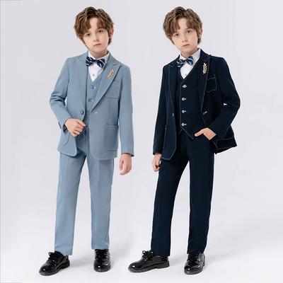 Children's Suits Spring Autumn and Four Seasons British Gentlemen's Small Suits Boys' Handsome Piano Host Costumes Six-piece Suit