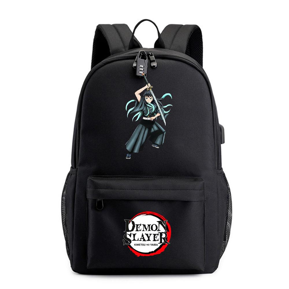 Anime Demon Slayer Printed Backpack for Teenager Student Bookbag Schoolbag Women Large Capacity Waterproof Travel Bag