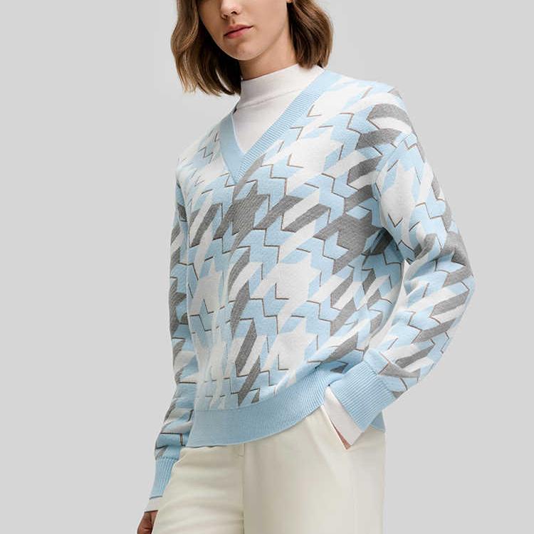 Fila Emerald Comfortable Fashion Versatile Casual Long Sleeve Knit Top Women Tops F11W514403F-ZA