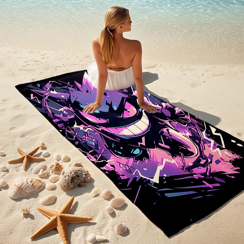 1pc Gengar1 Beach Towel, Comfortable and Thick, and Swimming/Bath/Picnic/Camping Towel, Suitable for Seaside Beaches