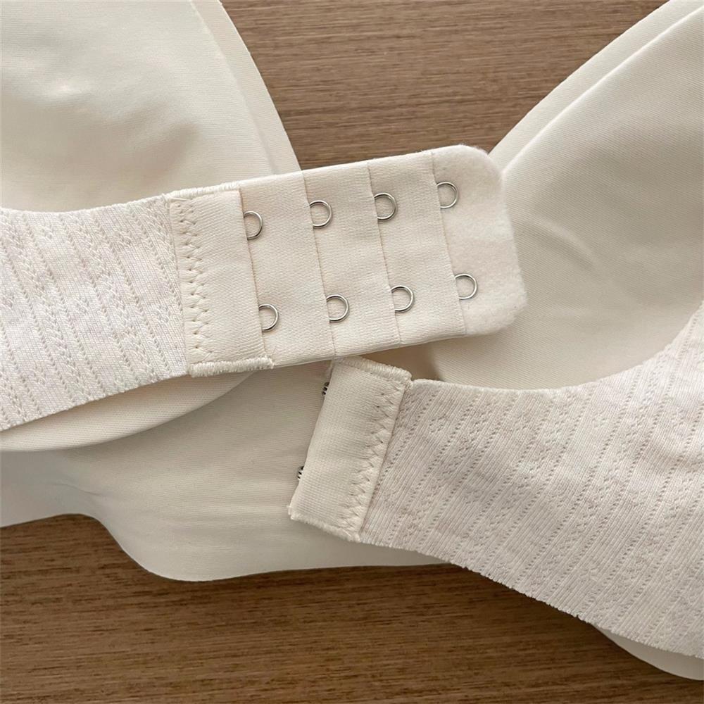 Women's Seamless Triangle Cup Sexy Floral Backless Bra Push Up Anti-Sagging Enhancing for Small Bust Comfortable Thin Style