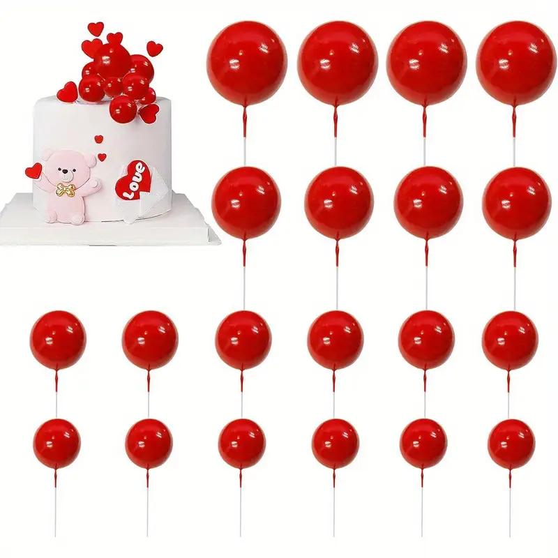 Cupcake Accessories Ball Cake Picks Colorful Pearl Ball-Shaped Toppers Decorative Inserts for Birthday Wedding Party Decorations