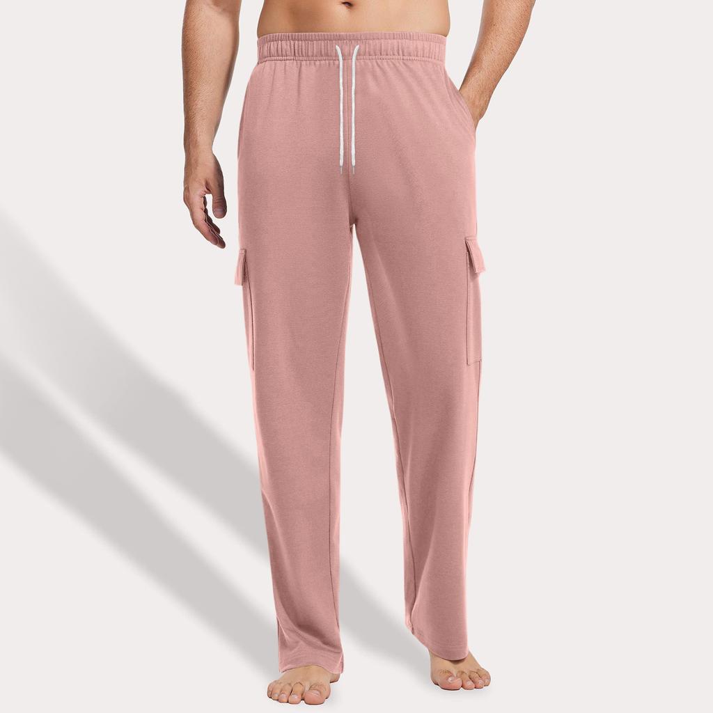 Men's Loose Casual Multi-pocket Work Pants, Youth Stretch Waist Drawstring  Pants