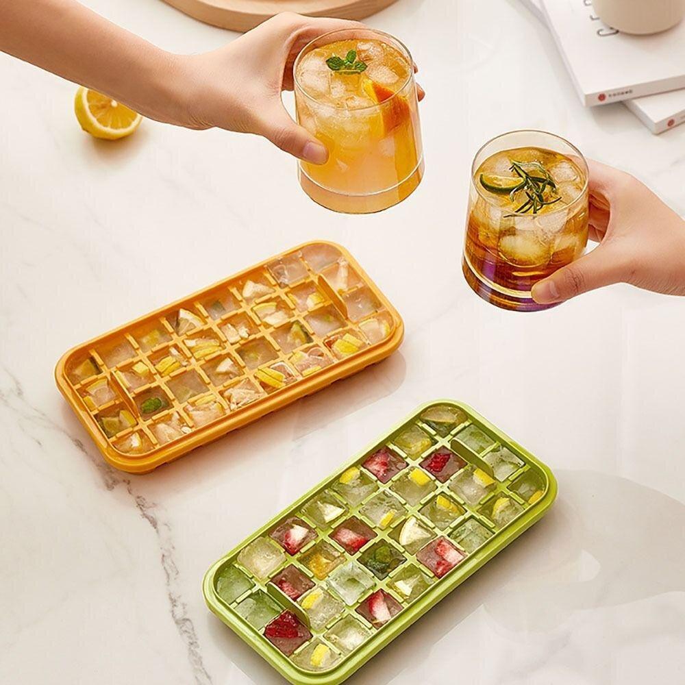 One-touch Quick-press Ice Making Mold With Lid Ice Cube Tray Large Capacity Food Grade Ice Box Convenient Tool