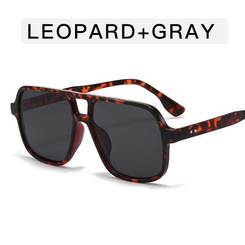 Fashion Women Double Beam Sunglasses Retro Pilot Sunscreen Sun Glasses Personalized Glasses Outdoor Anti Glare Eyewear