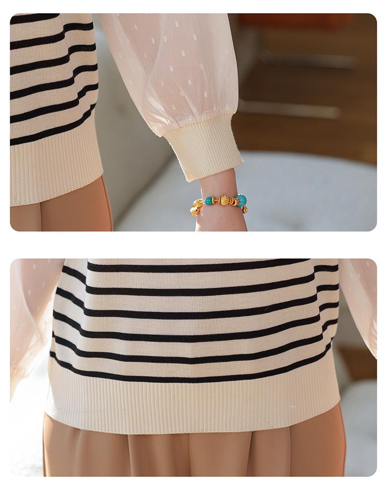 2026 Spring & Autumn Chiffon Knit Top: Stylish, Age-Defying Fashion for Middle-aged & Elderly Mothers
