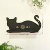 Estante de madera con forma de gato negro, estante flotante con fases lunares, soporte para cristales de chakras, soporte de exhibición de piedra, decoración de pared, decoraciones para el hogar de brujas