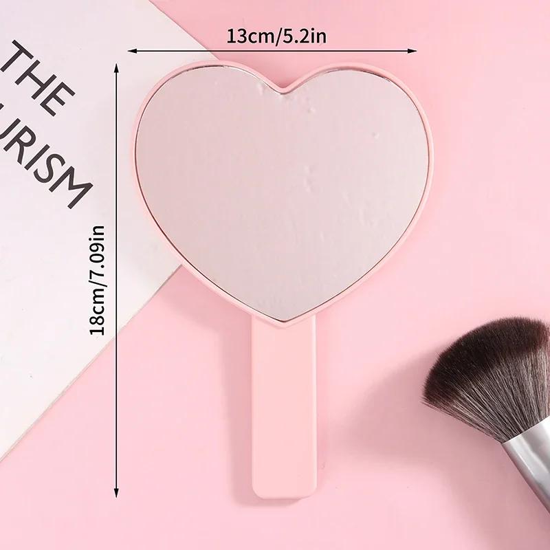 High Definition Handheld Heart-shaped Eyelash Mirror Eyelash Inspection Mirror Makeup Gadgets Vanity Mirror Girl Gifts