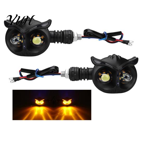 Rainproof Led Indicator Bar Motorcycle Turn Signal Lights, Owl Shaped LED Universal Signals Waterproof Modified Light for Most 12V Motorcycles