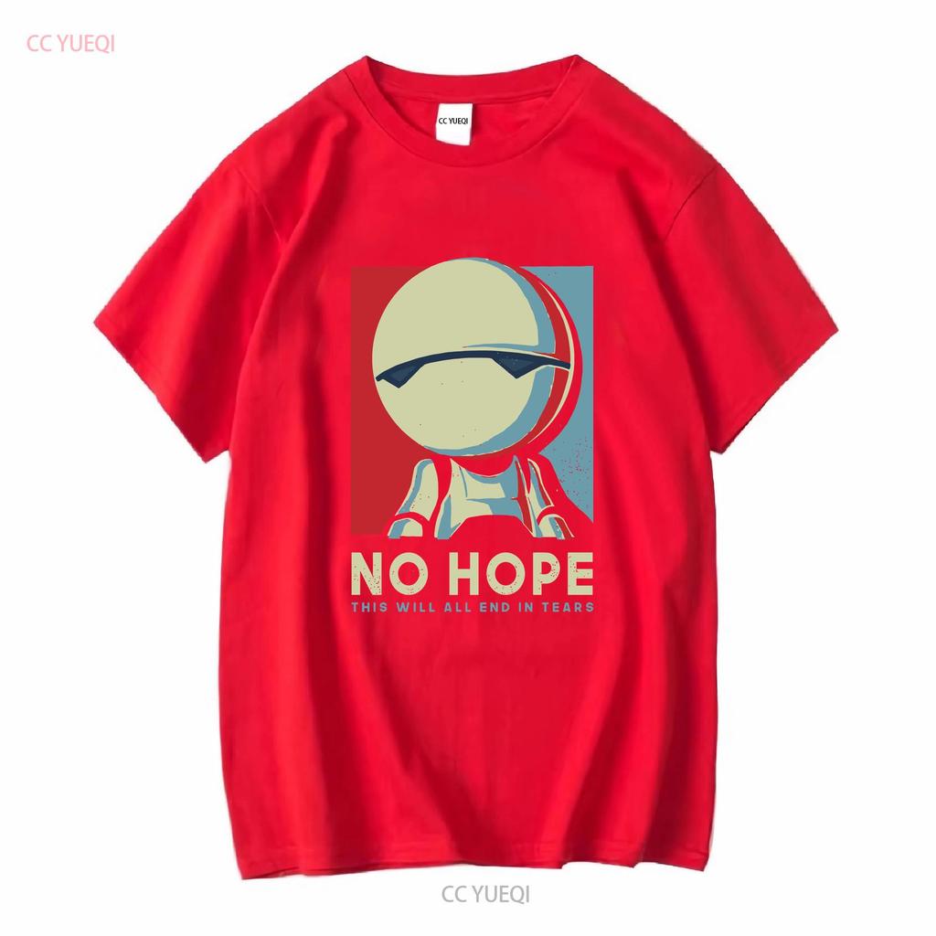 No Hope Marvin Robot T Shirt Mens Sci Fi Funny Geek Space Clothing Vintage Washed Stylish Comfortable Versatile Homme