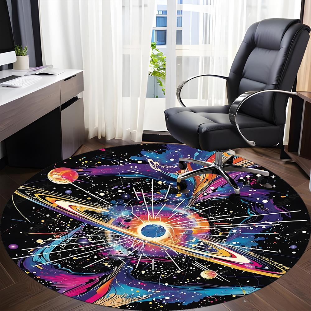 1pc Cosmic Art Print Chair Carpet for Office, , Non-slip carpet, Very suitable for offices, farmhouses,Outdoor carpet yy251120042