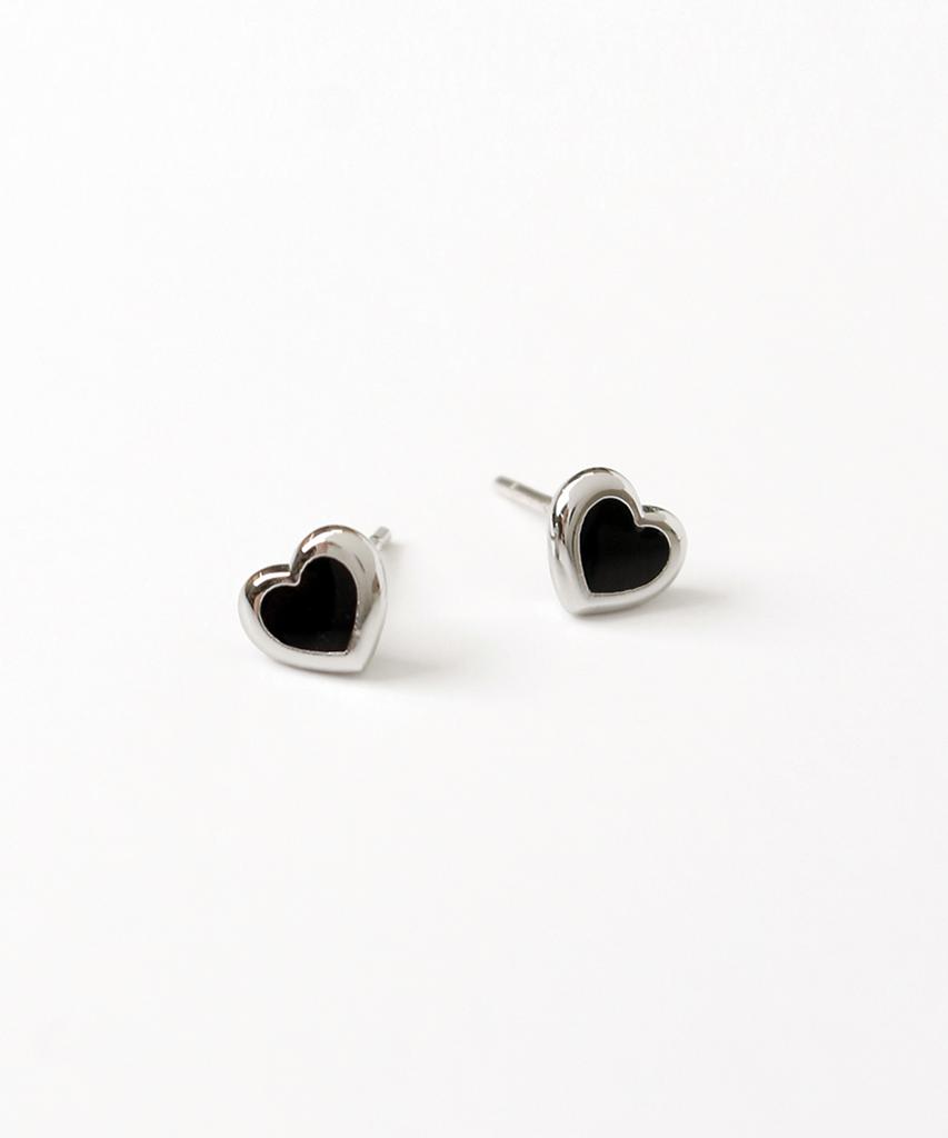 Noonoo Fingers [Silverpost] Dewey Heart Earrings