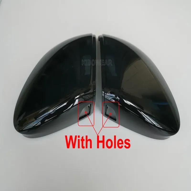 Pair Glossy black Side Mirror Caps for VW Golf GTI MK8 VIII 8 R Covers 2024 door wing rearview replace auto