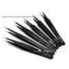 Anti-Static Stainless Steel Fine Tip Bent Tweezers for Precision in Eyelash, Eyebrow, Bird's Nest, and Hair Removal