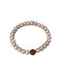 Retro Red Agate & Freshwater Pearl Beaded Friendship Bracelet