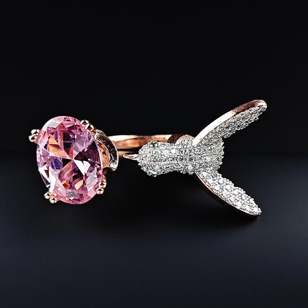 SHEIN Hummingbird Luxury Adjustable Open Ring for Women - Style R8132