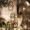 Nordic Geometric Glass Candle Lantern for Home, Cafe, Wedding, and Flower Room Decoration.