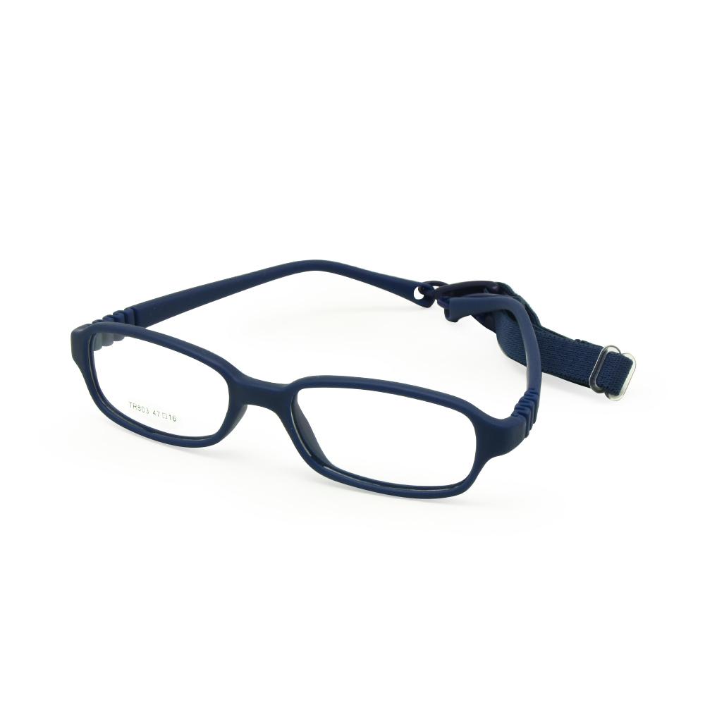 Kinderbrille mit Kordel Größe 47 Mira Flexibel Einteilig Kinderbrillen Brillengestell Gestellband Ohne Schraube Unzerbrechlich Mädchen Jungen Brille blue