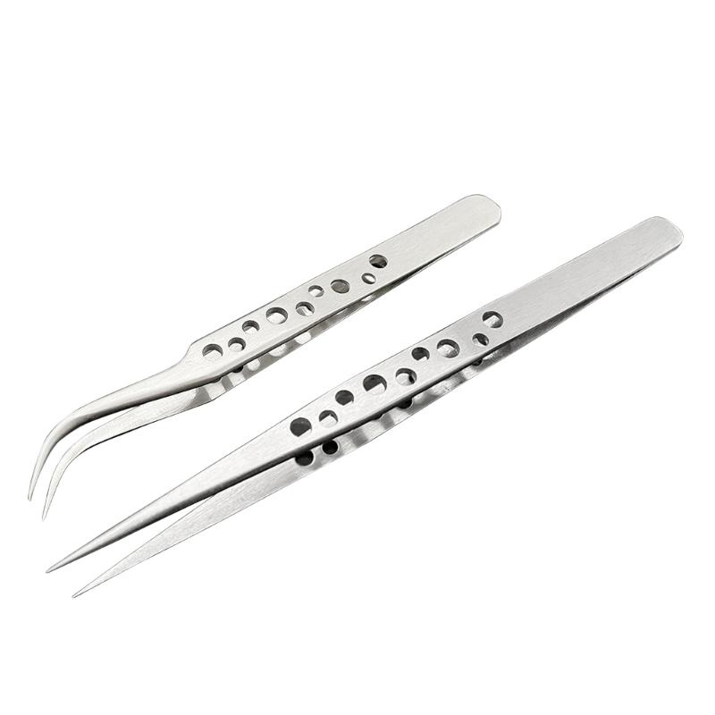 Industrielle Pinzette Elektronik Antistatisch Gebogene Gerade Spitze Präzision Edelstahl Pinzette Telefon Reparatur DIY Hand Werkzeuge