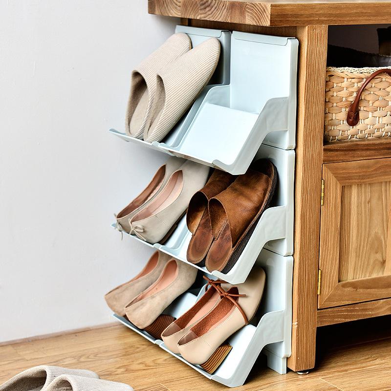 1 pz Scarpiera Impilabile Multi-livello Supporto per Calzature Organizer Armadietto Combinato Scaffale Espositore per Sneakers