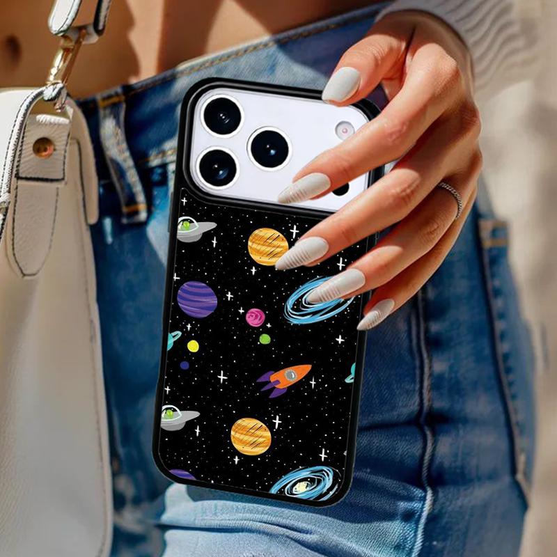 Cartoon Planets Stars Phone Case For iPhone 17 Air 14 15 13 12 Max Cover For Apple 14 15 16 16e 11 Pro Max Plus Coque