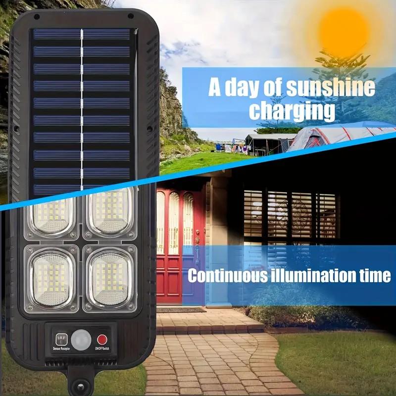 Solar street outdoor light with 200-300 LED floodlight Garden wall lamp has 3 modes Suitable for garden/commercial lighting/Path