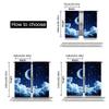 Moon Curtains Blue Starry Sky Crescent Cumulus Curtain Suitable Living Room Bedroom Hotel Dormitory Set Of 2 Made Polyester Sitting Decor