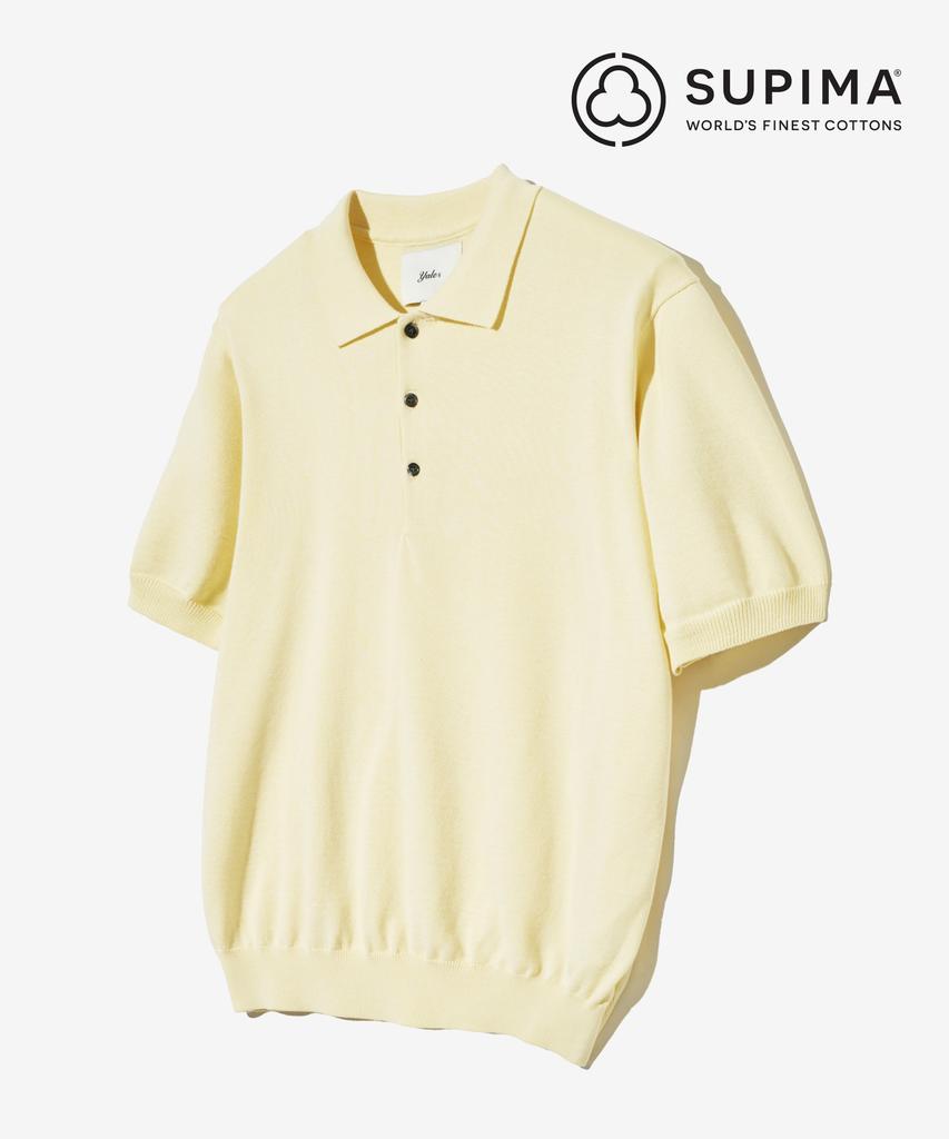 YALE Supima Cotton Short Sleeve Polo Knit Light Yellow