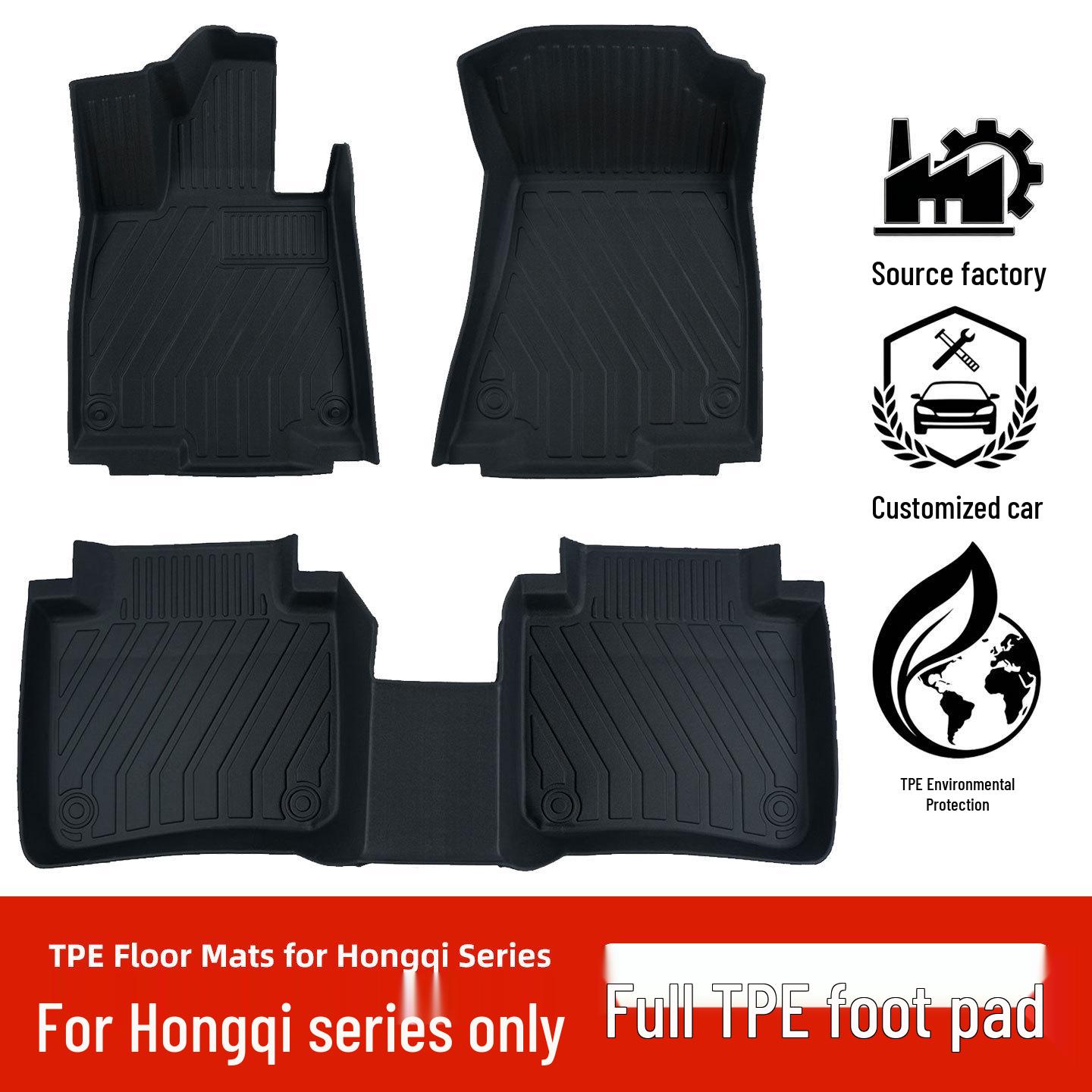 Экологичные ТПЭ коврики для Hongqi HS7, HS3, H5, H6, H9, E-QM5, HS5, Tiangong 08 2021-2024 Hongqi E-QM5