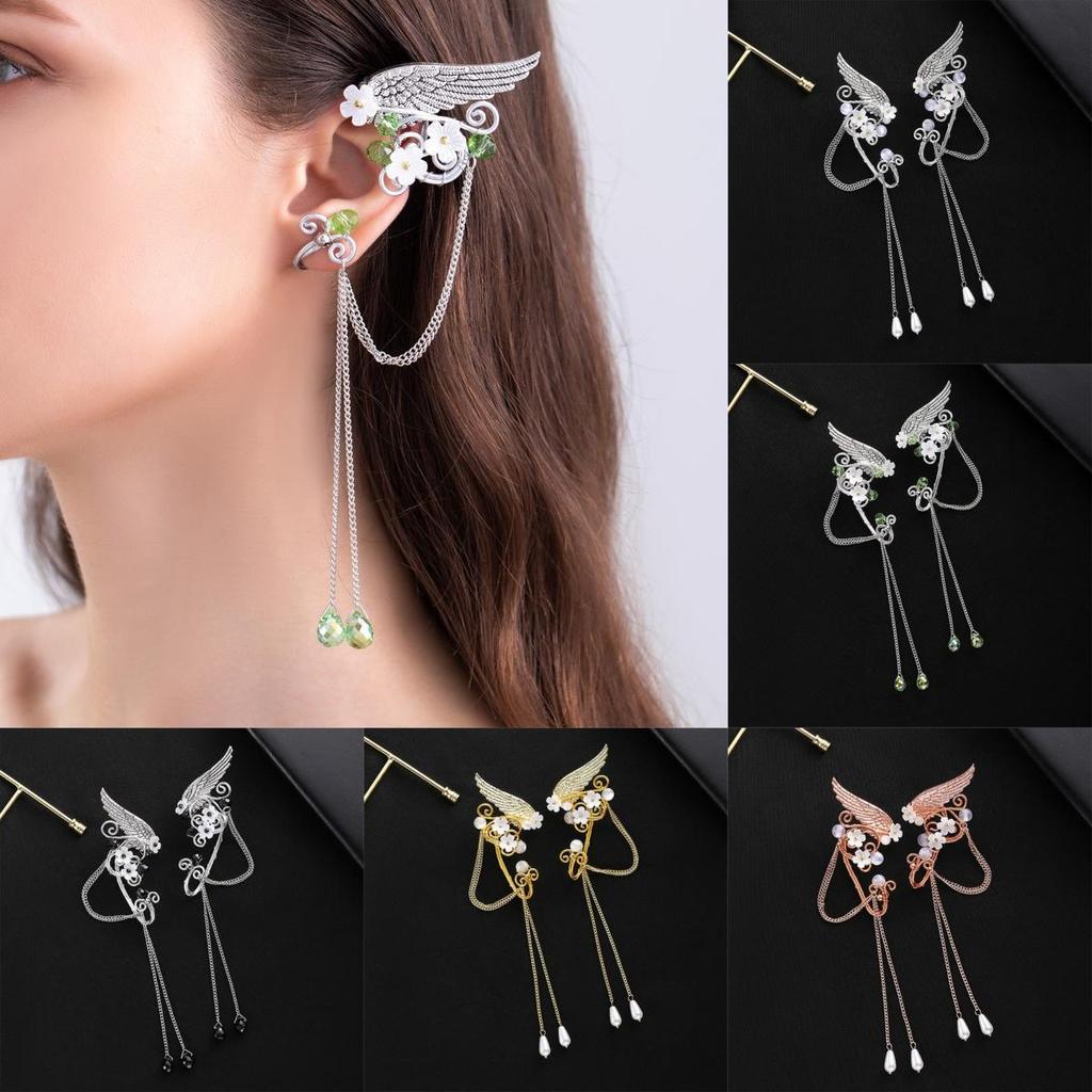 Ancient Style Fairy Earrings for Women Non-Piercing Earrings  for Halloween Christmas Wedding Party