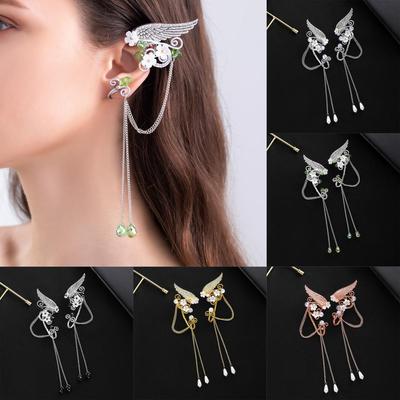 Angel Wings Elf Ear Cuffs with Tassel Elven Ear Clips Wraps  for Halloween Christmas Wedding Party