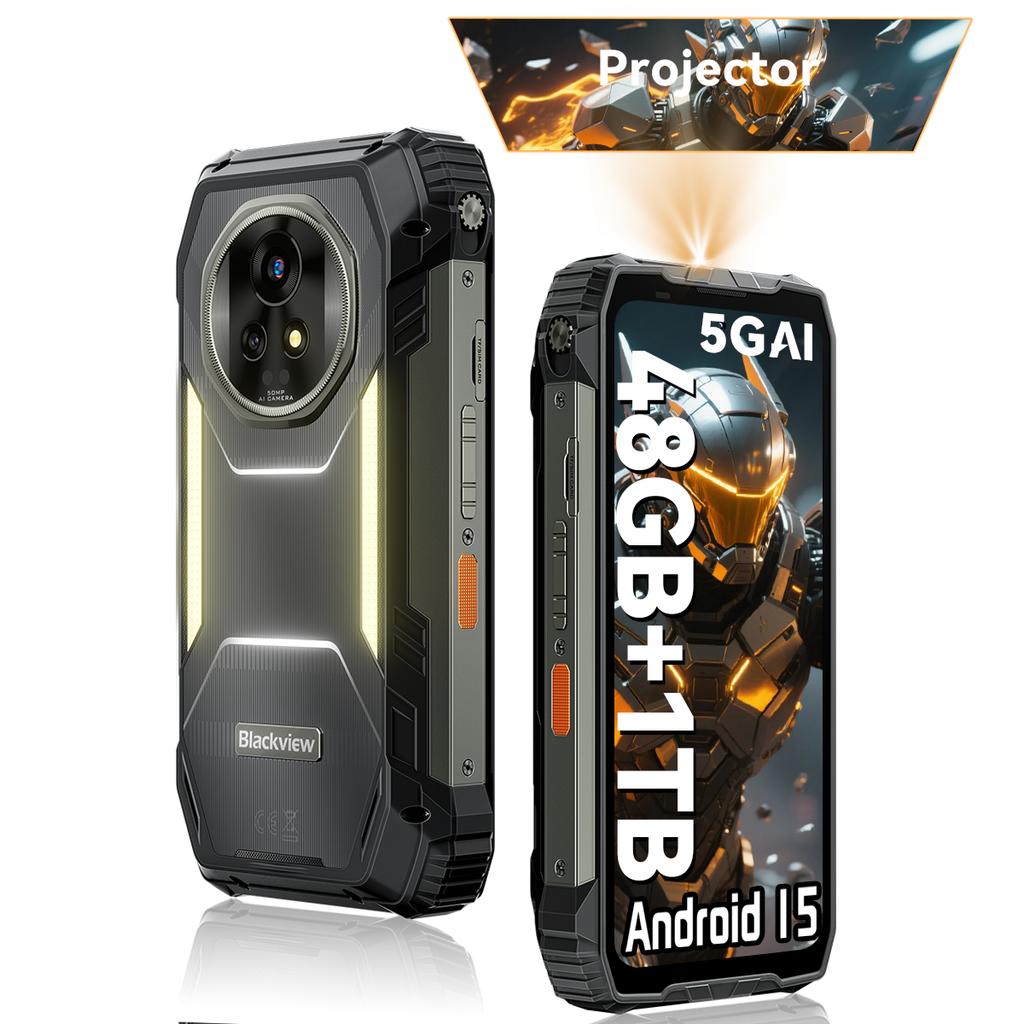 Blackview XPLORE 2 5G Robustes Outdoor-Smartphone mit Projektor 100-Zoll-Bildschirm 4nm MediaTek Dimensity 8300 20.000mAh Akku & 467lm Campinglicht