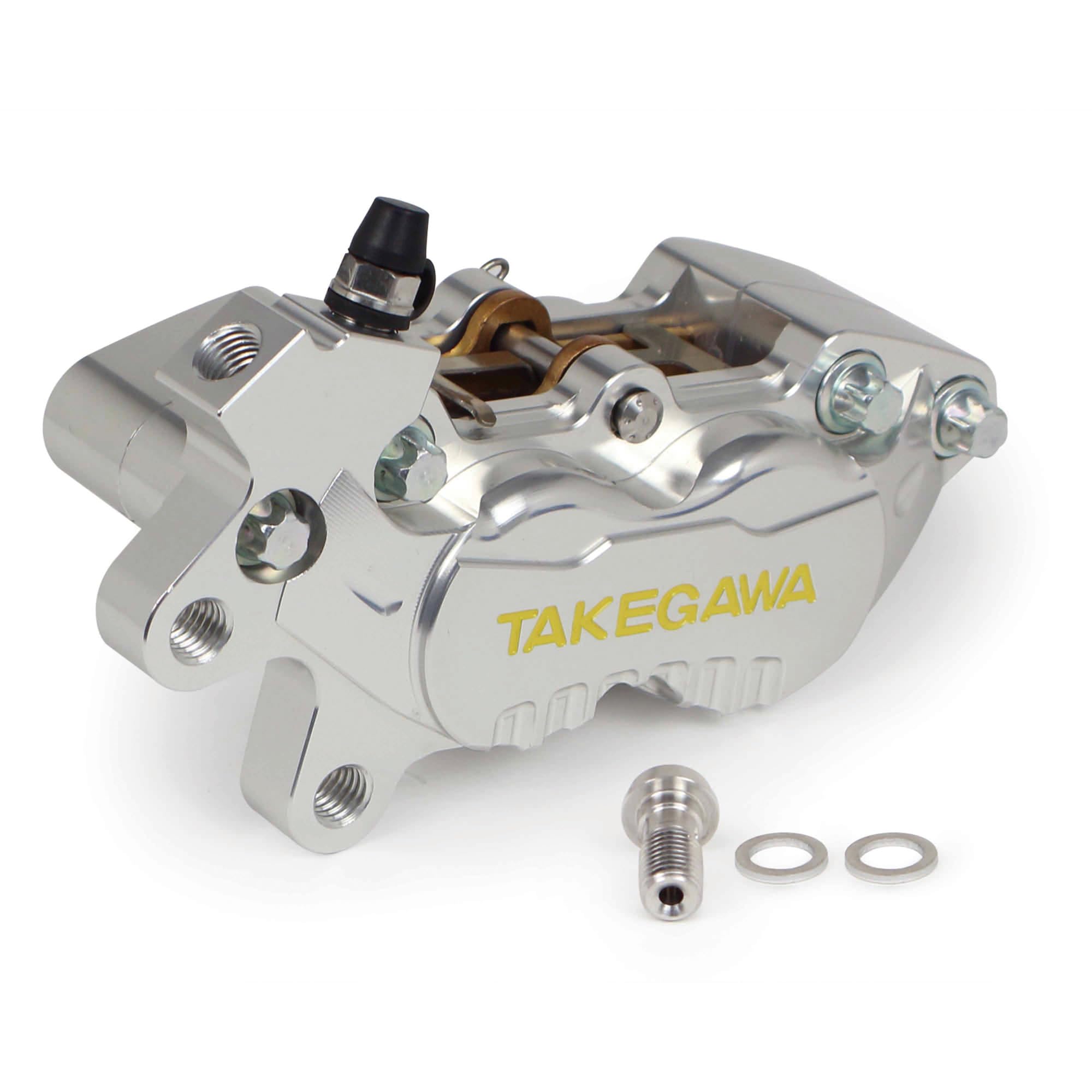 Special Parts Takegawa (TAKEGAWA) Aluminum Billet 4-POT Caliper (Left Side, Silver) Universal 06-08-0284