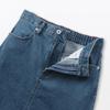MUJI Damen Stretch Denim A-Linien-Rock, Blau, Größe L, BE1Z3A5A