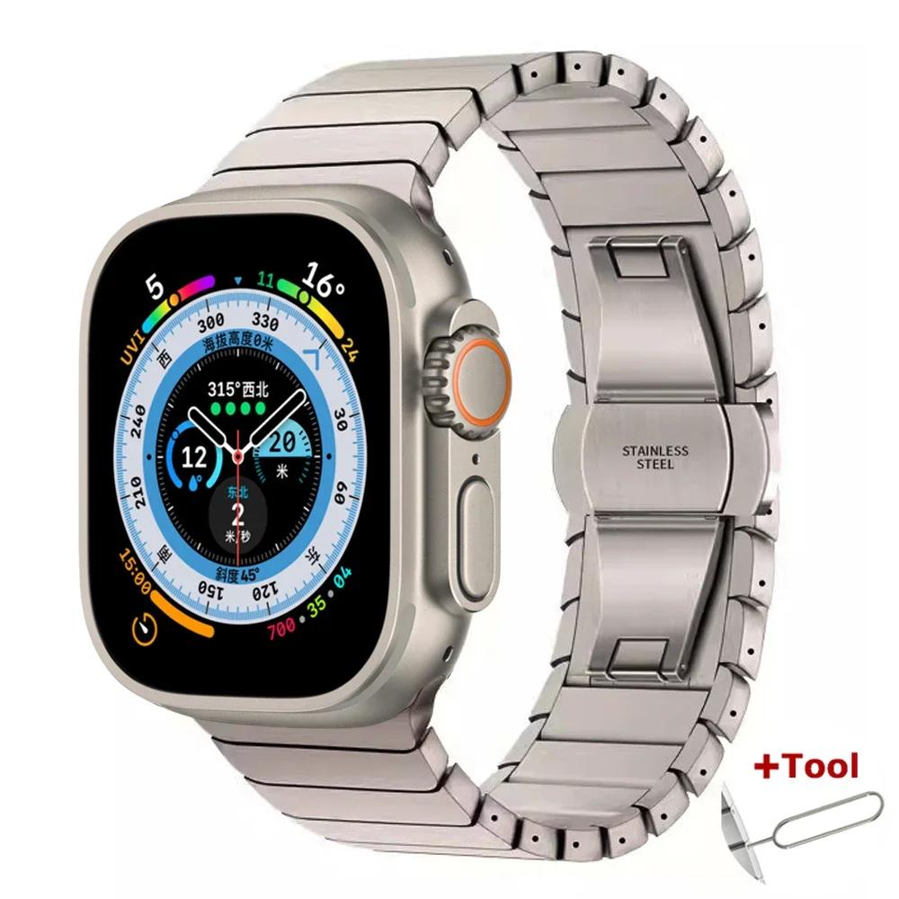 Metal Stainless Steel Strap for Apple Watch Ultra 2 49mm 10 9 8 7 46mm 45 41mm Bracelet for Iwatch 6 5 SE 40mm 44 38 Luxury Band