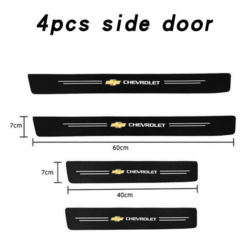 Car threshold strips logo car threshold guard carbon fiber sticker For Chevrolet Colorado Cruze Spark Captiva Malibu Trax