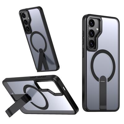 For Magsafe Wireless Magnetic Charging Stand Phone Case For Samsung S26 Ultra S25 Edge S24 S23 Plus S24 FE Holder Clear Cover